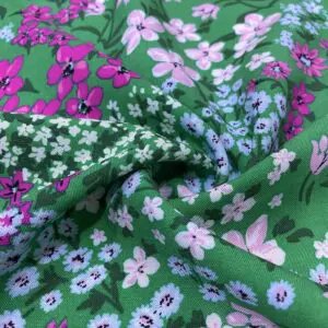 Renkli Çiçekli Pamuk Viskon Kumaş 481