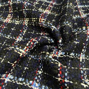 Renkli Ekose Desenli Şanel Kumaş 102