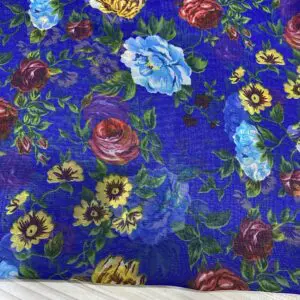 Renkli Gül Desenli Şifon Kumaş 111 Renkli Gül Desenli Şifon Kumaş 111