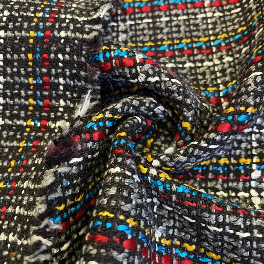 Renkli Örme Desenli Şanel Kumaş 121