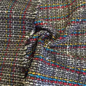 Renkli Örme Desenli Şanel Kumaş 121