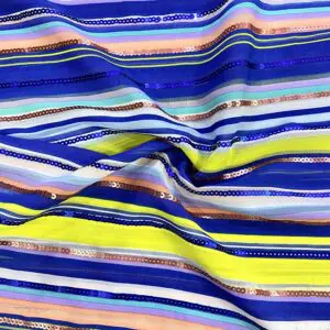 Renkli Pullu Desenli Şifon Kumaş 102