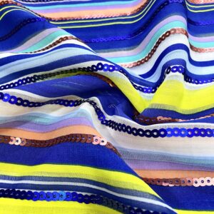 Renkli Pullu Desenli Şifon Kumaş 102