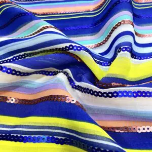 Renkli Pullu Desenli Şifon Kumaş 102