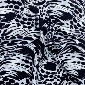 Siyah Fırça Desenli Viskon Kumaş 369