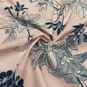 Soft Pudra Desenli Pamuk Poplin Kumaş 161