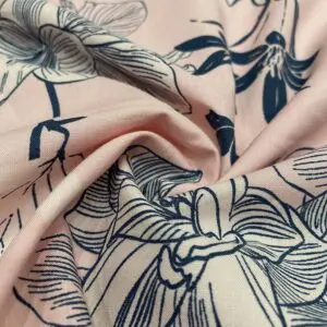 Soft Pudra Desenli Pamuk Poplin Kumaş 161