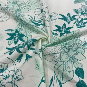 Soft Su Yeşili Desenli Pamuk Poplin Kumaş 162