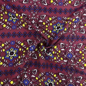Vişne Çürüğü Etnik Desenli Viskon Kumaş 313