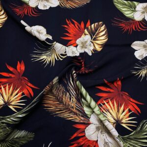 Yaprak Desenli Pamuk Viskon Kumaş 467