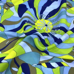 Yeşil Etnik Desenli Maroken Krep Kumaş 70 Yeşil Etnik Desenli Maroken Krep Kumaş 70