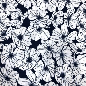 Zambak Desenli Saten Kumaş 77