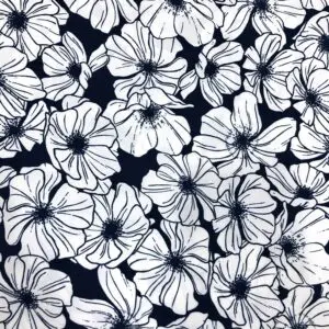 Zambak Desenli Saten Kumaş 77