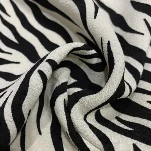 Zebra Desenli Maroken Krep Kumaş 73