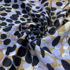 Lacivert Puantiyeli Saten Kumaş 122