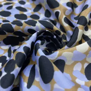 Lacivert Puantiyeli Saten Kumaş 122