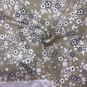 Bej Minik Çiçekli Pamuk Viskon Kumaş 553