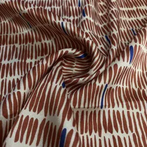 Bej Üzerine Rengarenk Saten Kumaş 127