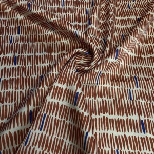 Bej Üzerine Rengarenk Saten Kumaş 127