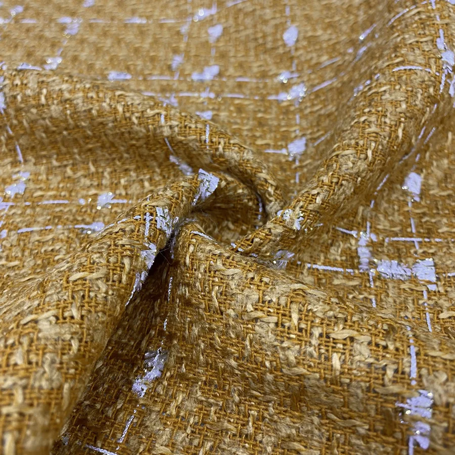 Hardal Desenli Şanel Kumaş 186 Hardal Desenli Şanel Kumaş 186