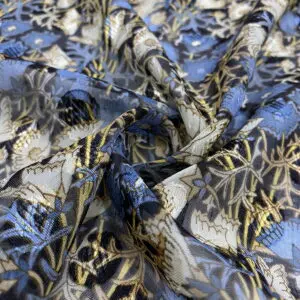 Bordo Çiçekli Jakarlı Şifon Kumaş 160