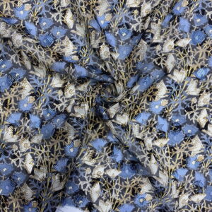 Bordo Çiçekli Jakarlı Şifon Kumaş 160