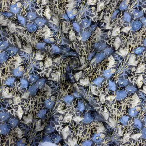 Bordo Çiçekli Jakarlı Şifon Kumaş 160