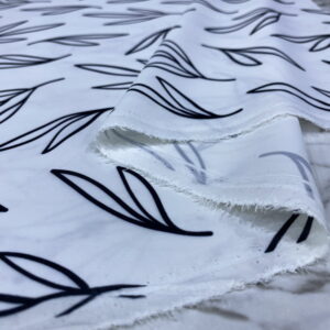 Siyah Beyaz Desenli Krep Kumaş 90