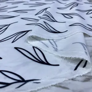 Siyah Beyaz Desenli Krep Kumaş 90