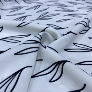 Siyah Beyaz Desenli Krep Kumaş 90