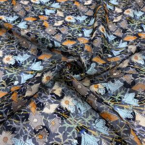 Bordo Çiçekli Jakarlı Şifon Kumaş 160