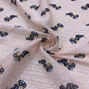 Siyah Minik Çiçekli Şifon Kumaş 165