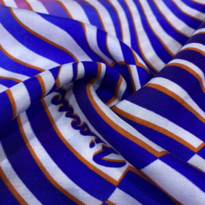 Lacivert Çizgili Pamuk Viskon Kumaş 568