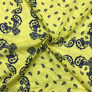 Sarı Etnik Desenli İpek Vual Kumaş 121