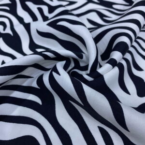 Zebra Desenli Saten Kumaş 130