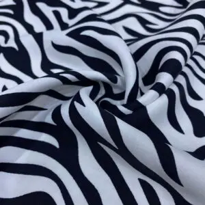 Zebra Desenli Saten Kumaş 130