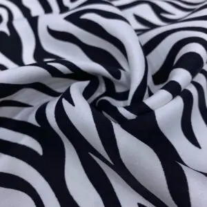 Zebra Desenli Saten Kumaş 130