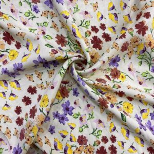 Bej Desenli Maroken Krep Kumaş 100