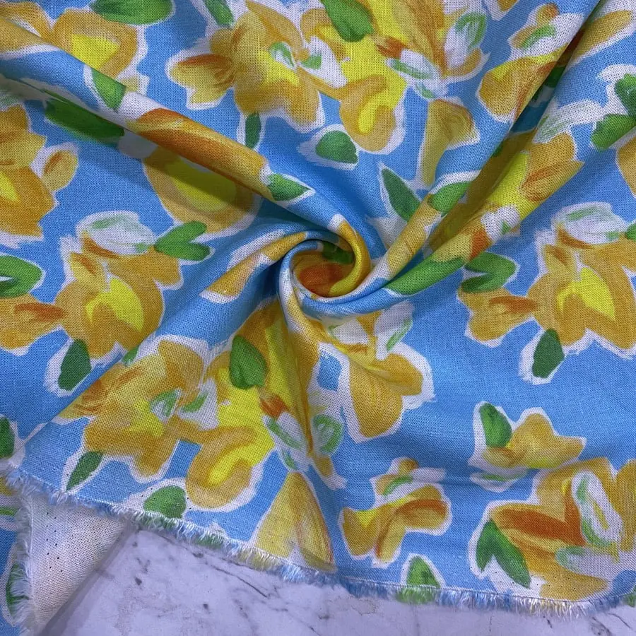 Desenli Ham Keten Kumaş 65