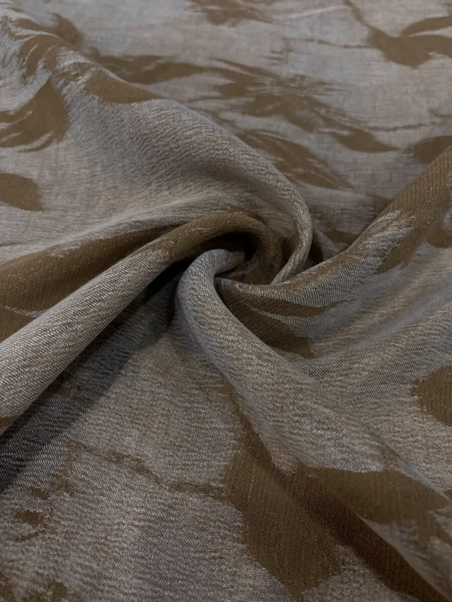 Haki Taşlanmış İpek Kupra Kumaş 34