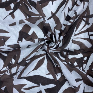 Açık Yeşil Yaprak Desenli İpek Vual Kumaş 125