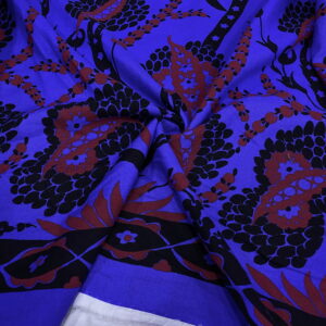 Morcivert Etnik Desenli Pamuk Viskon Kumaş 573