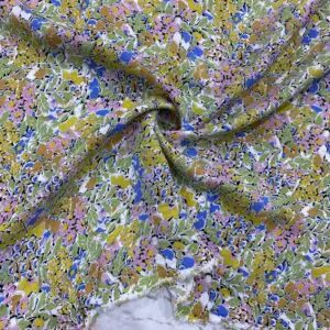 Bej Desenli Maroken Krep Kumaş 100