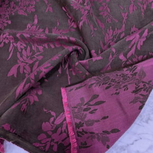 Pembe Batik Desenli Taşlanmış İpek Kupra Kumaş 41