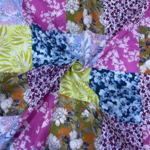 Açık Yeşil Yaprak Desenli İpek Vual Kumaş 125