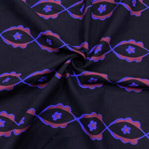 Fuşya Gül Desenli Pamuk Poplin Kumaş 186