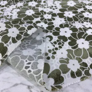 Çiçek Desenli Yakma Keten Kumaş 85