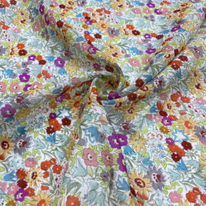 Renkli Çıtır Desenli İpek Vual Kumaş 135