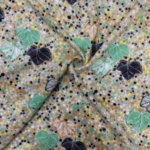 Yaprak Desenli Pamuk Viskon Kumaş 602