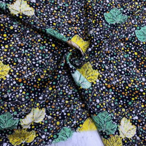 Yaprak Desenli Pamuk Viskon Kumaş 605